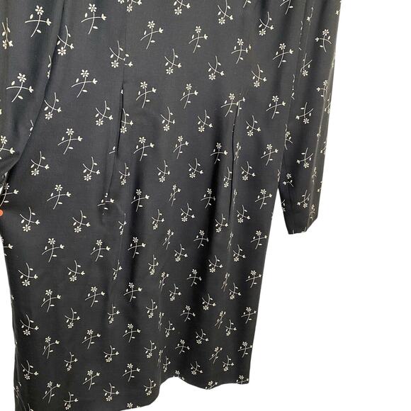 Talbots Floral Print Ponte Sheath midi Dress black sz 4 3/4 sleeve round neck - Picture 10 of 10